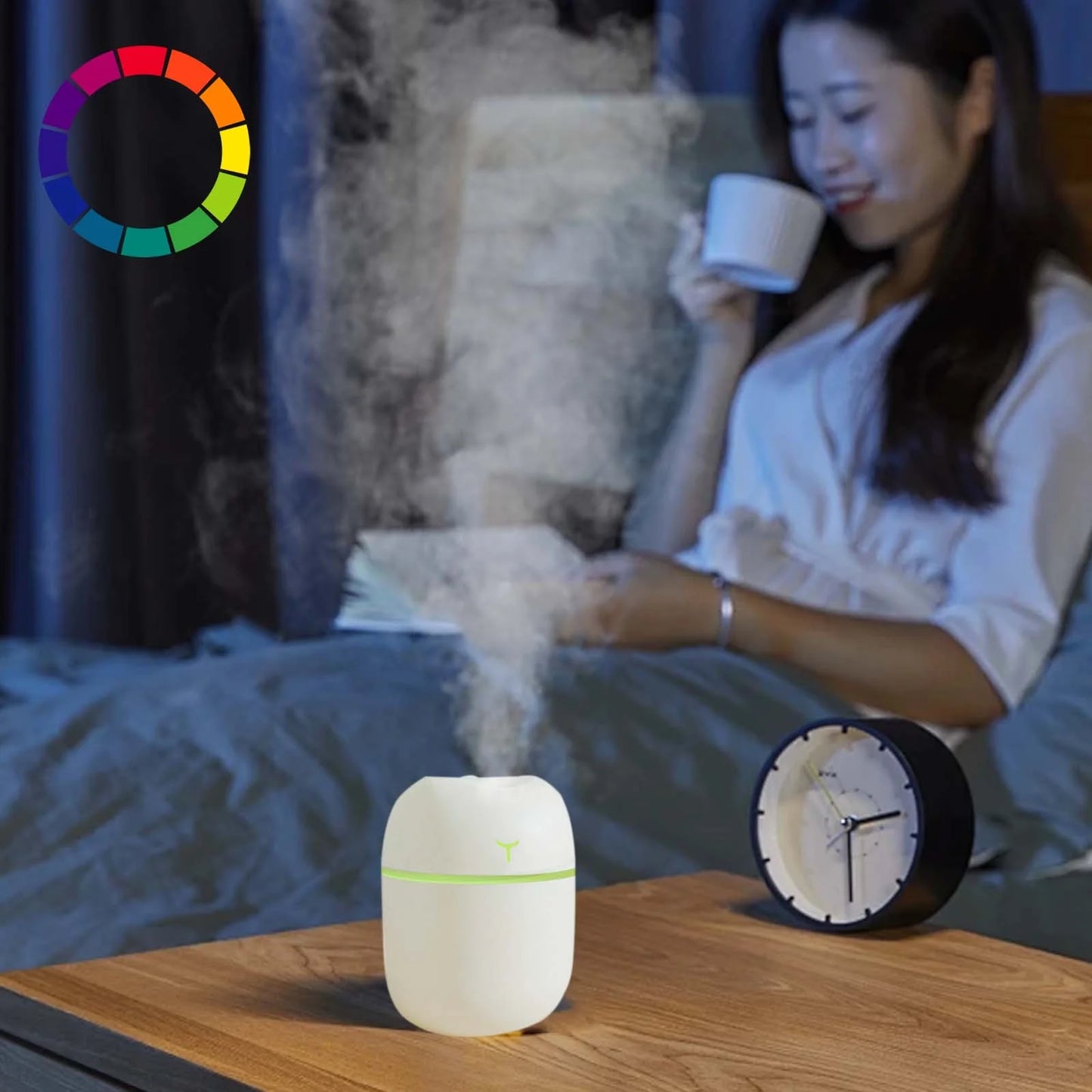 220Ml Mini Humidifier, Cool Mist Humidifier for Bedroom Office, Quiet Humidifiers for Babies Nursery & Whole House, 2 Modes, Home Person Care Essential