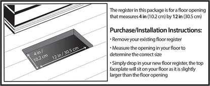 SPH412-RB Floor Register, 4X12, Rubbed Bronze Finish